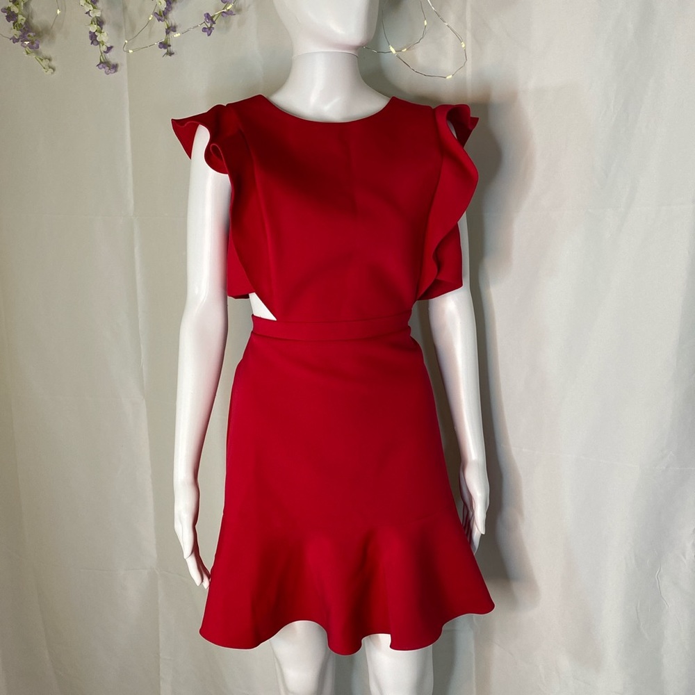 Red Back/Side Cut-out Dress